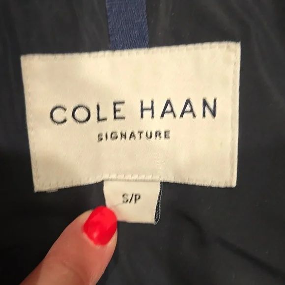 Cole Haan | Long Navy Hooded Puffer Coat Size Small - Picture 10 of 12